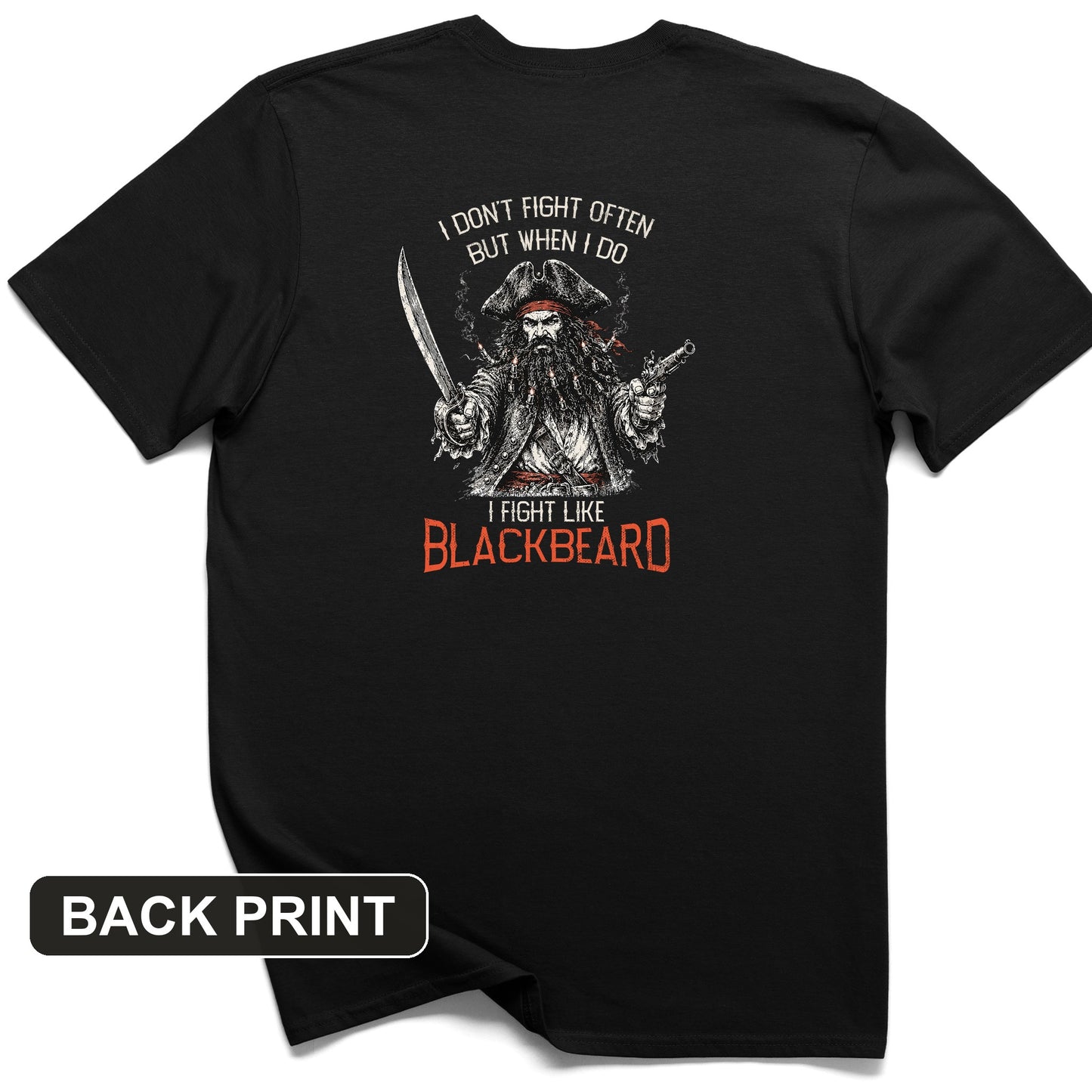 Blackbeard Back Print T-Shirt