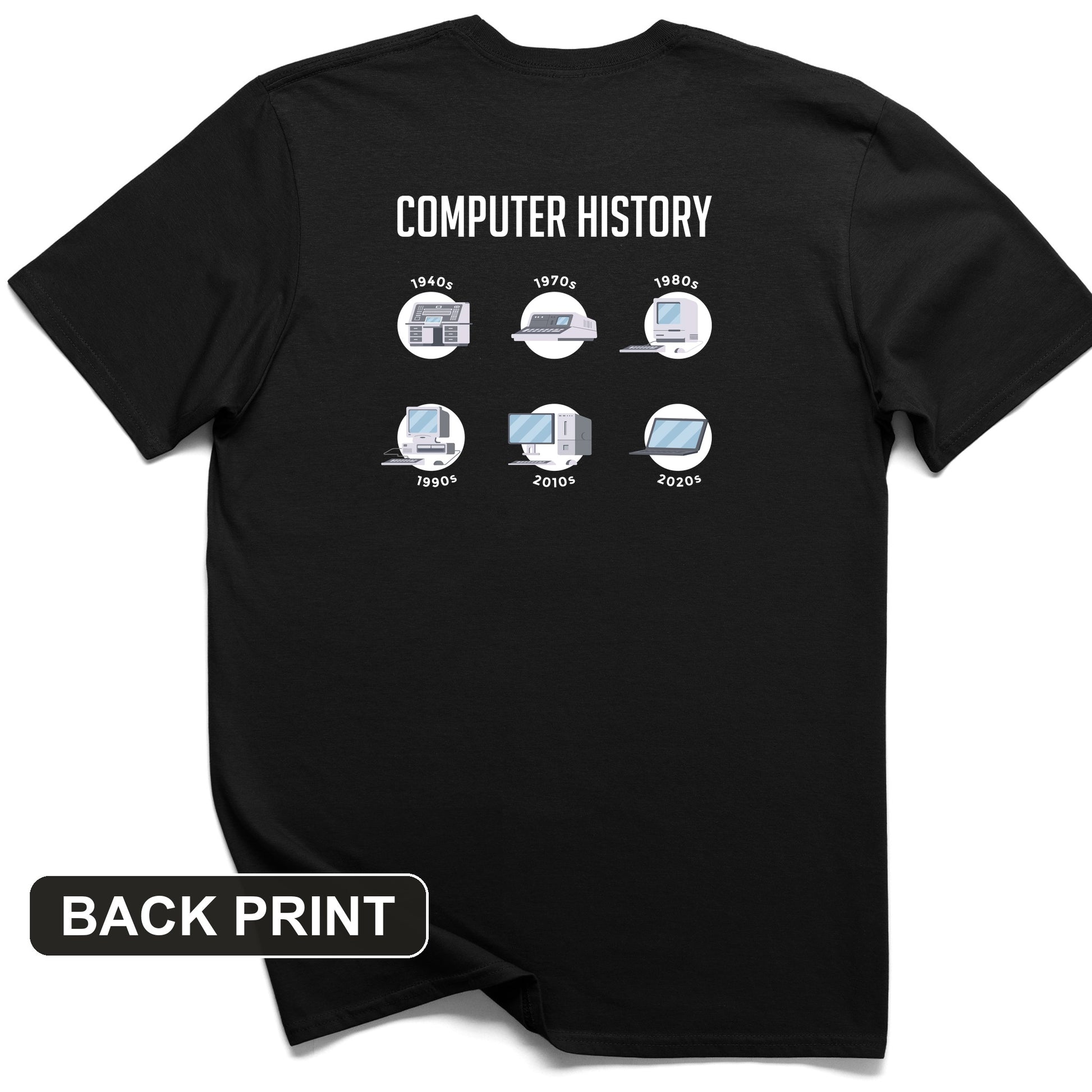Computer History Back Print T-Shirt