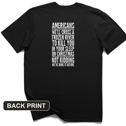 Cross A River On Xmas Back Print T-Shirt