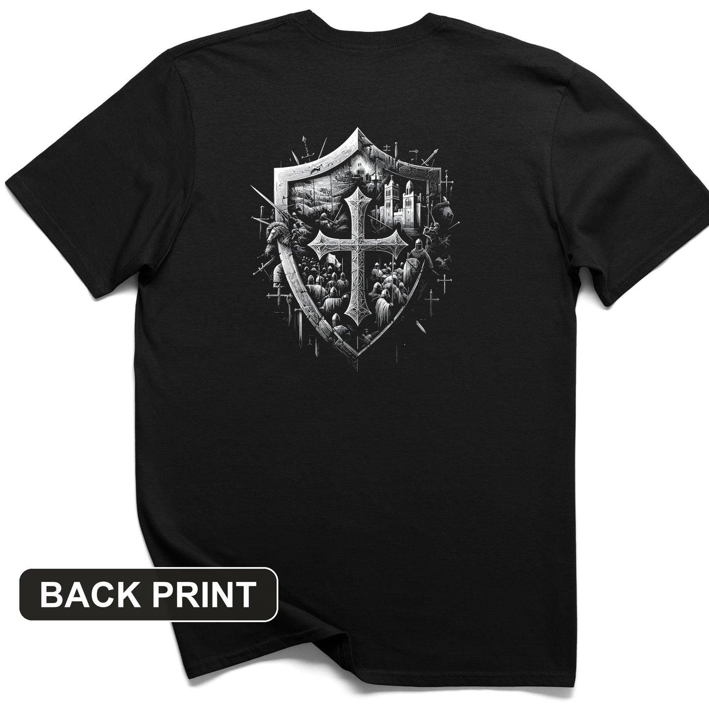 Crusader's Last Shield Back Print T-Shirt