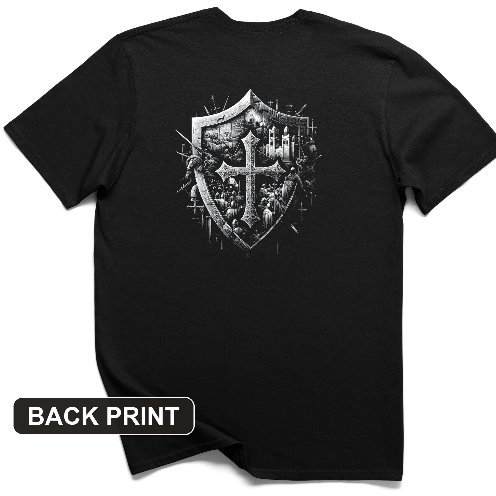 Crusader's Last Shield Back Print T-Shirt