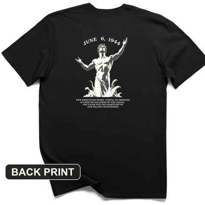 Dday Statue Back Print T-Shirt
