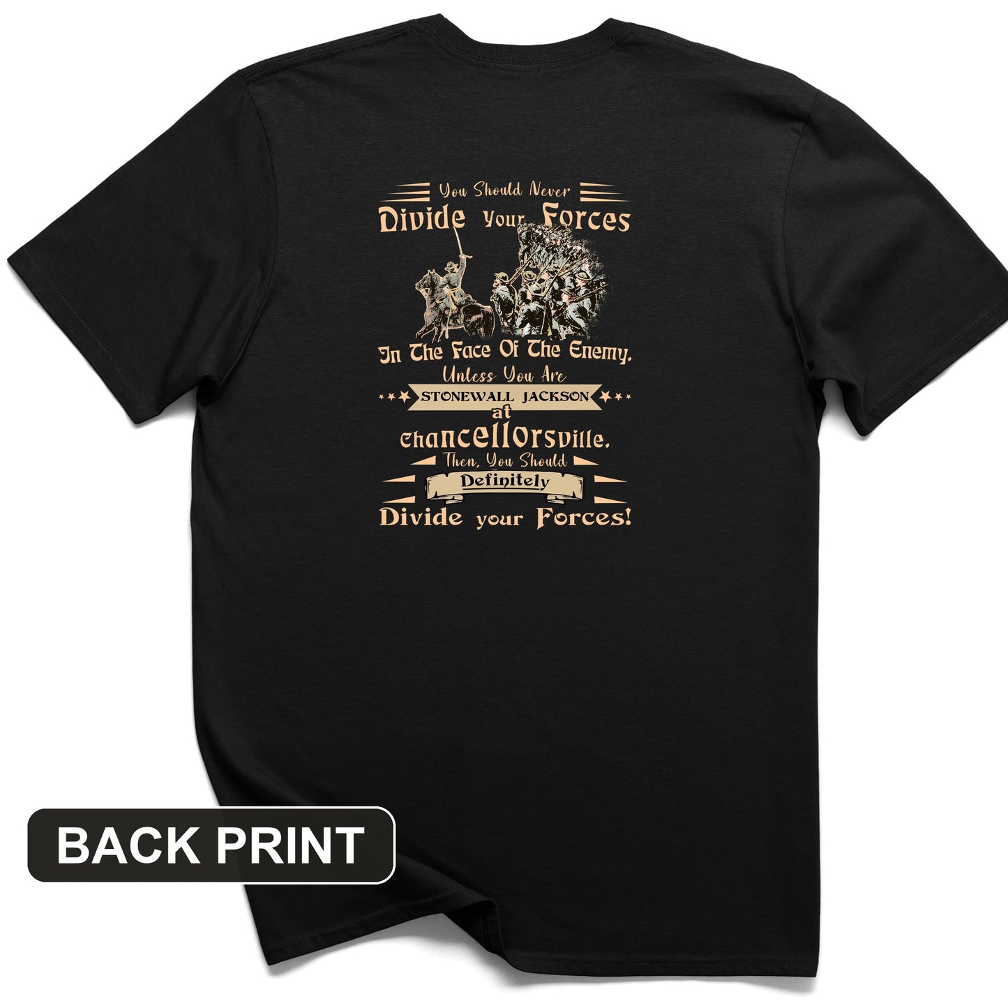 Dividing Forces Back Print T-Shirt