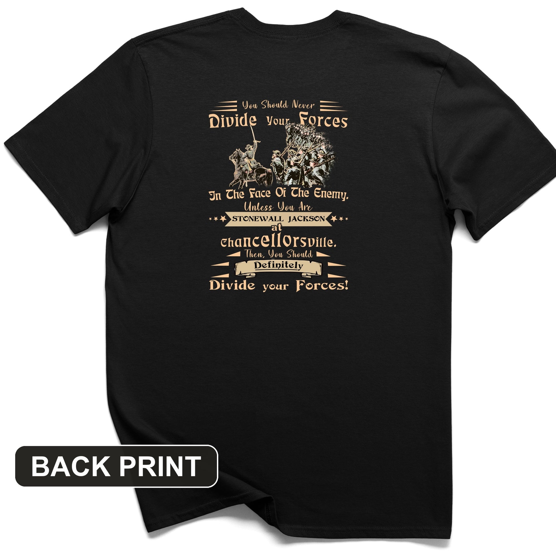Dividing Forces Back Print T-Shirt
