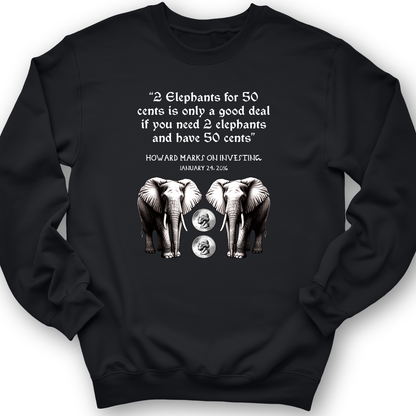 2 Elephants for 50 Cents Crewneck