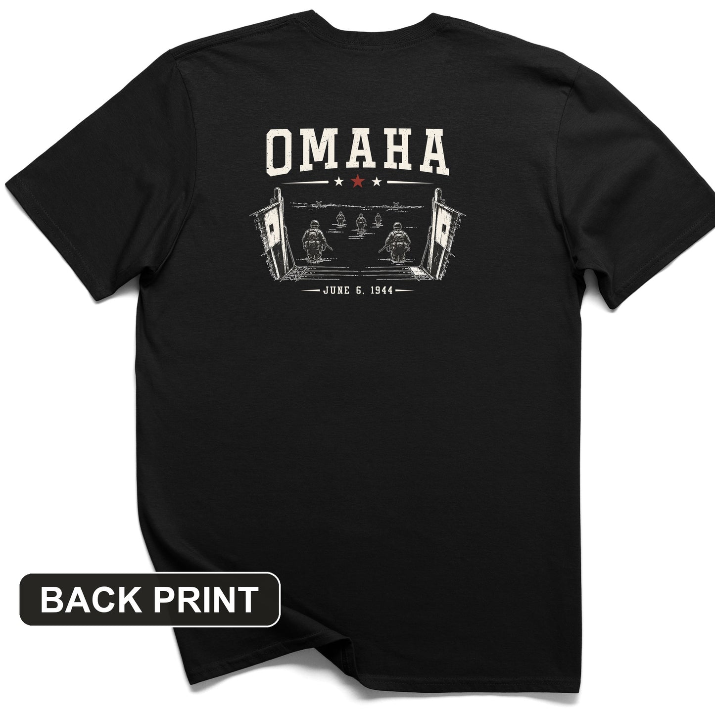 Exit Landing Craft Back Print T-Shirt
