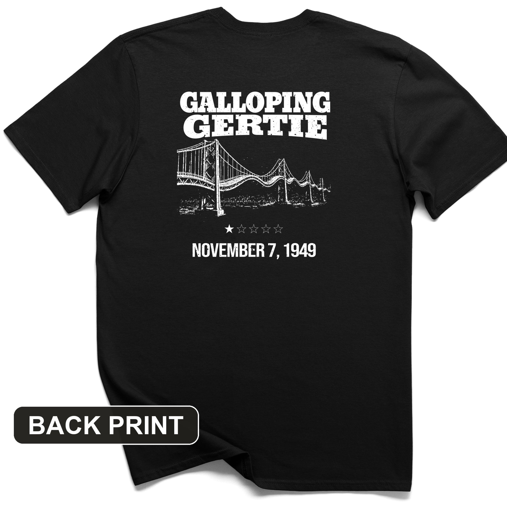 Galloping Gertie Back Print T-Shirt
