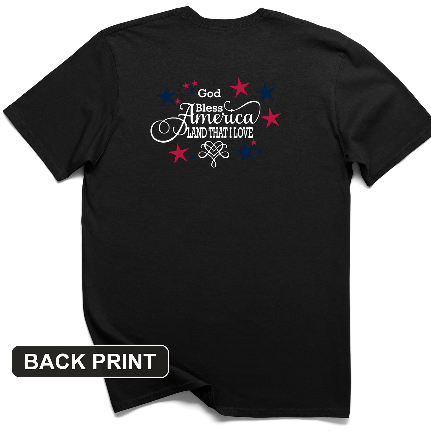 God Bless America Back Print T-Shirt