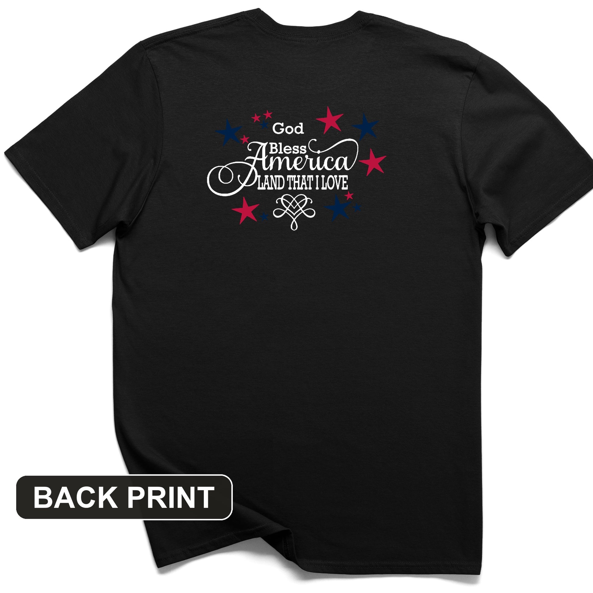 God Bless America Back Print T-Shirt