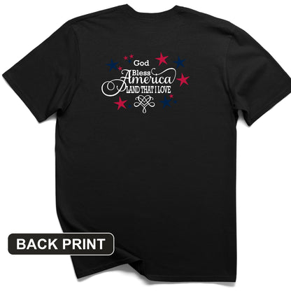 God Bless America Back Print T-Shirt