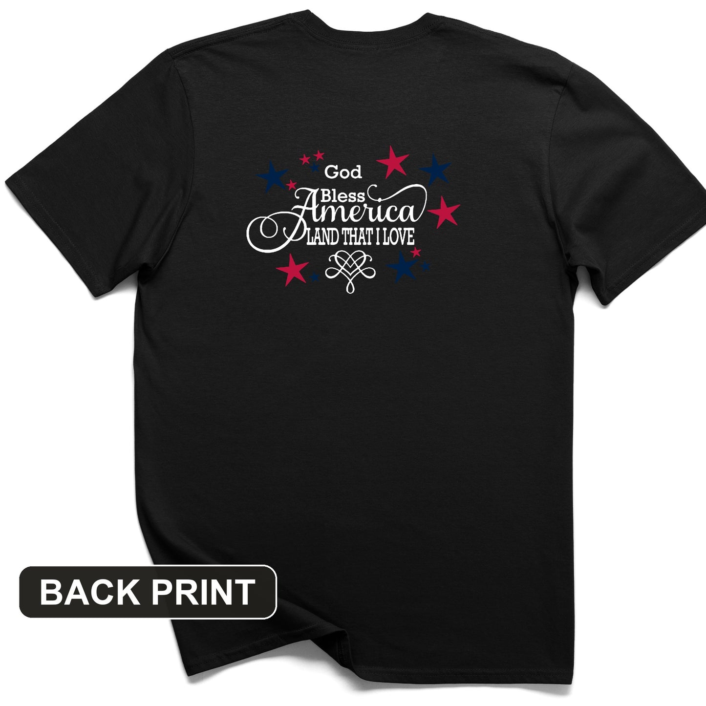God Bless America Back Print T-Shirt