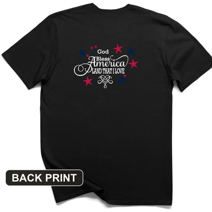God Bless America Back Print T-Shirt