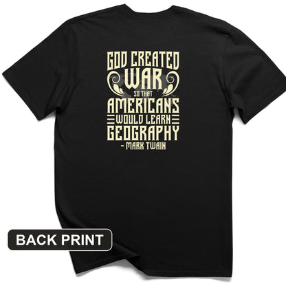 God Created War Back Print T-Shirt
