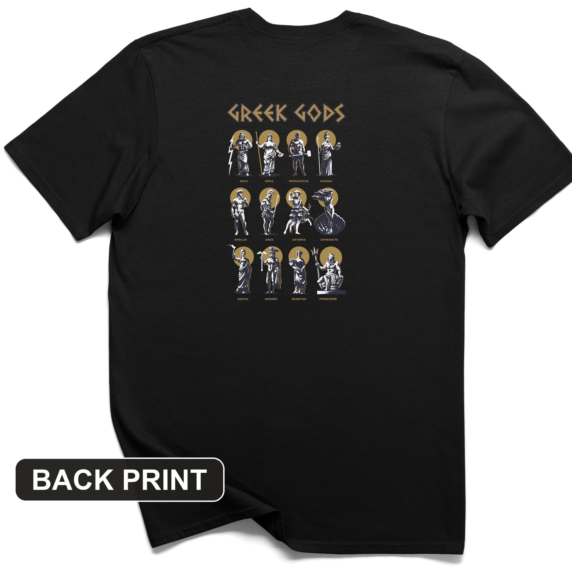 Greek Gods Back Print T-Shirt