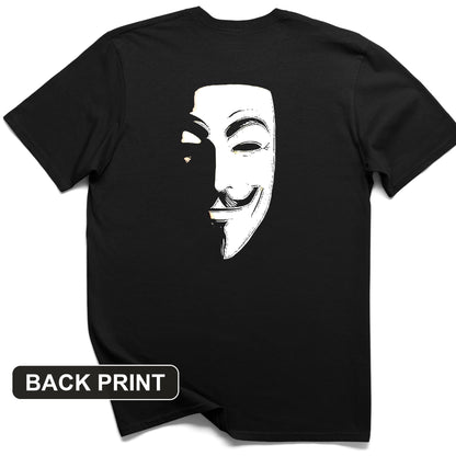 Guy Fawkes Mask Back Print T-Shirt