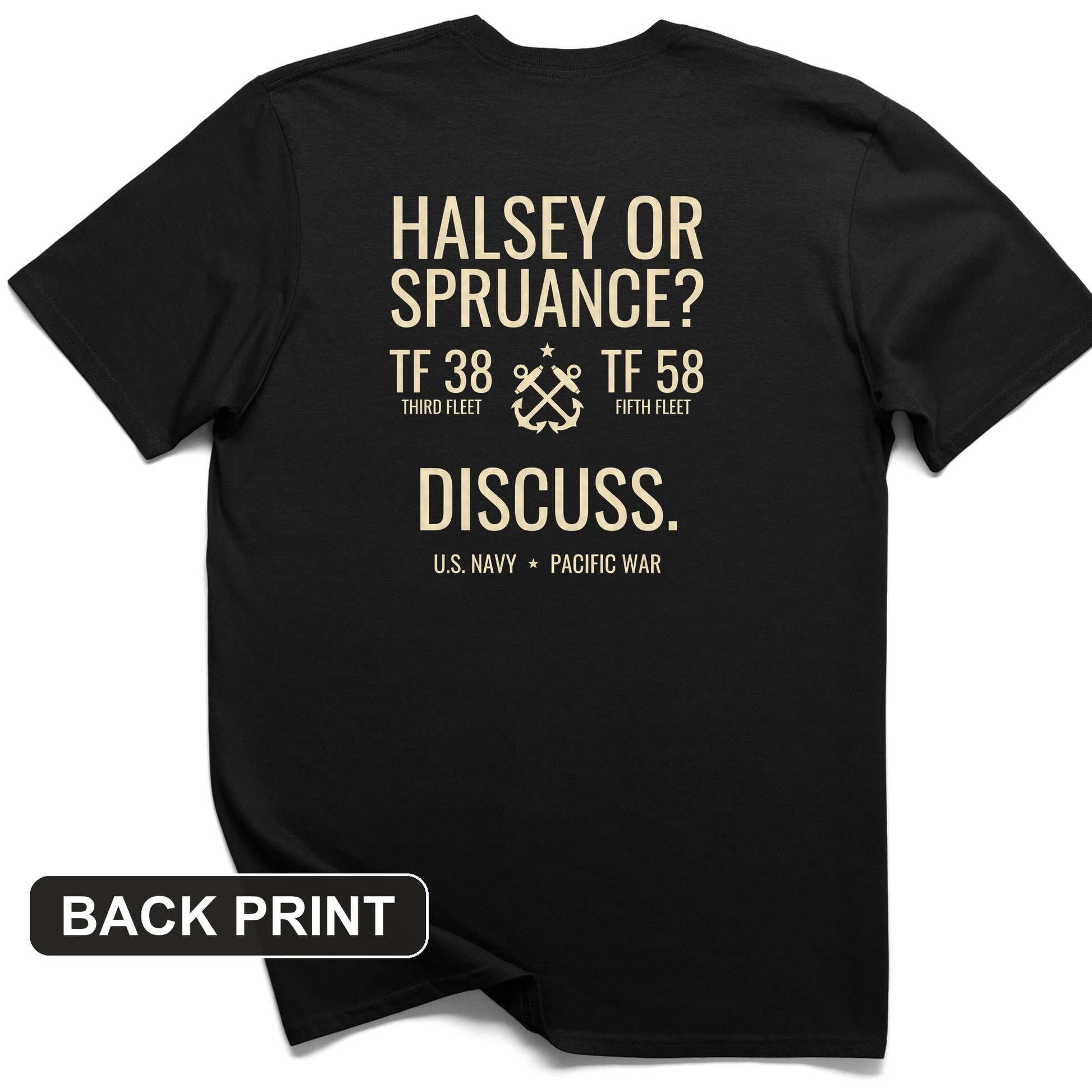 Halsey or Spruance Discuss Back Print T-Shirt