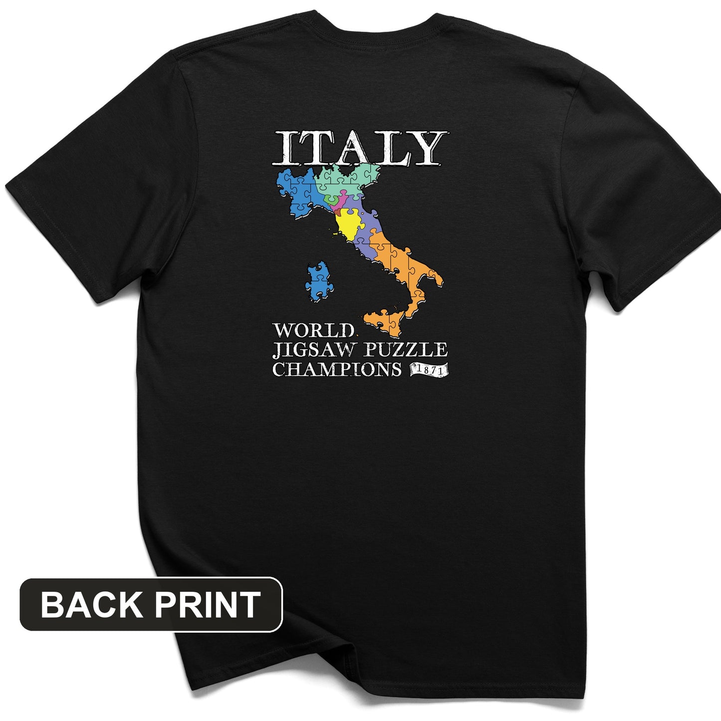 Italy Jigsaw Puzzle Back Print T-Shirt