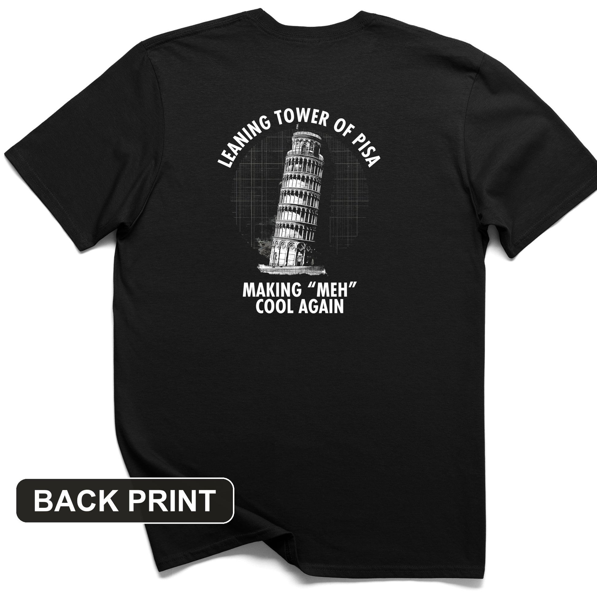 Leaning Tower of Pisa Back Print T-Shirt