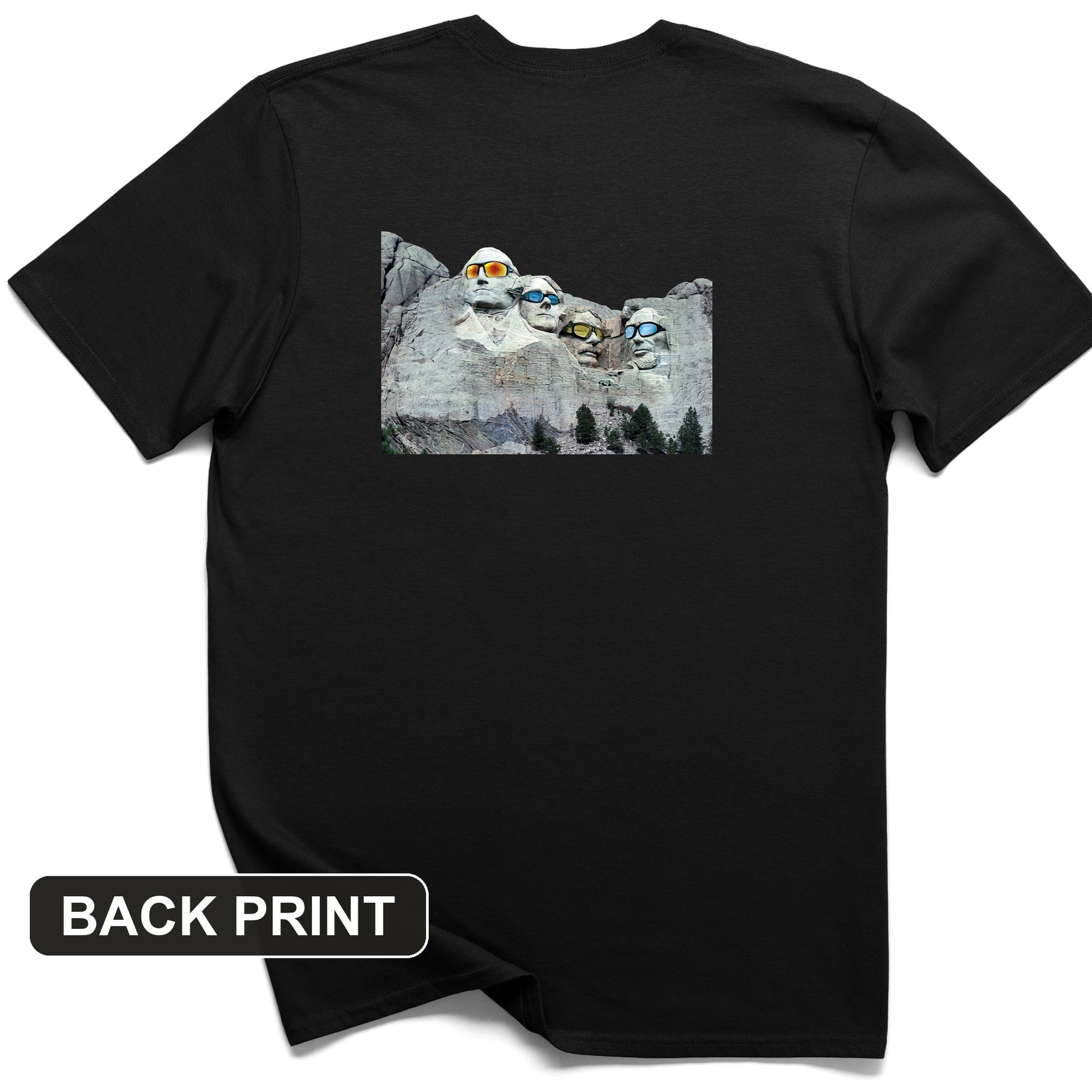 Mount Rushmore Shades Back Print T-Shirt