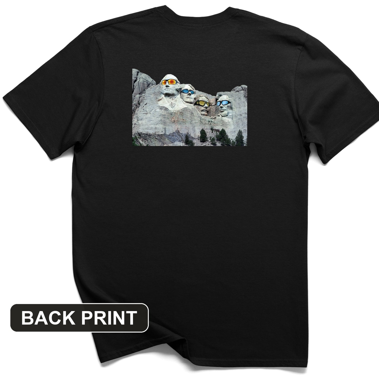 Mount Rushmore Shades Back Print T-Shirt