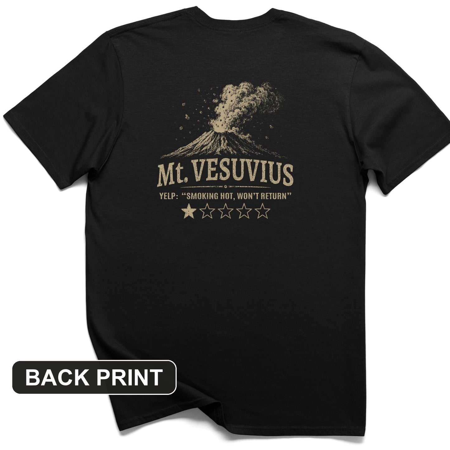 Mount Vesuvius Back Print T-Shirt