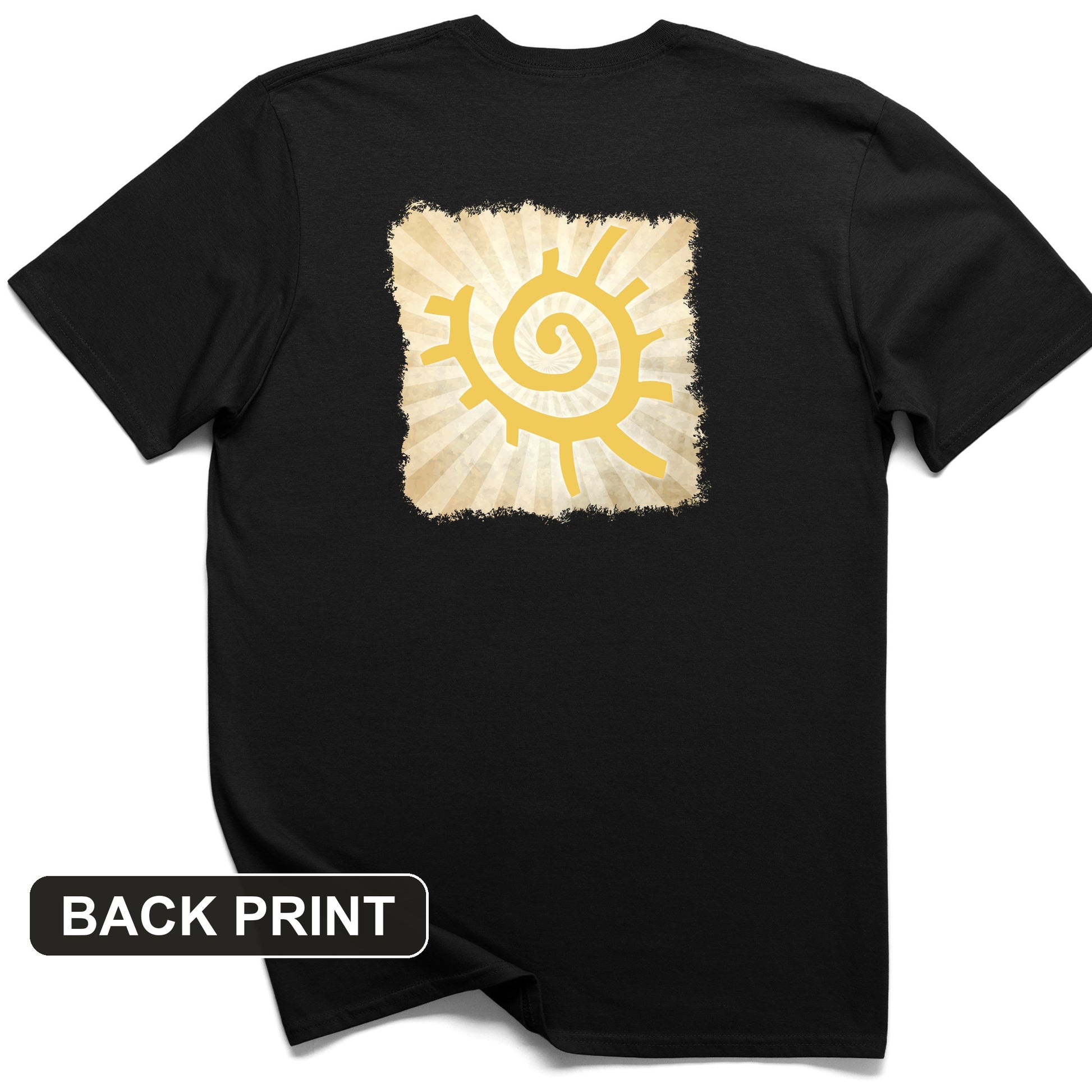 Native American Sun Symbol Back Print T-Shirt