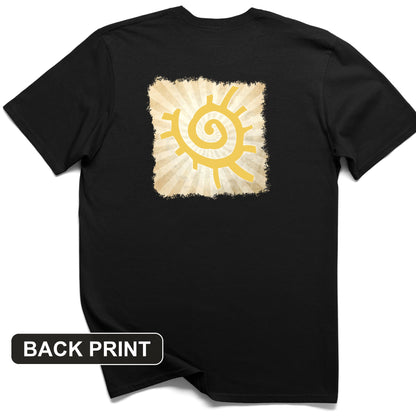 Native American Sun Symbol Back Print T-Shirt