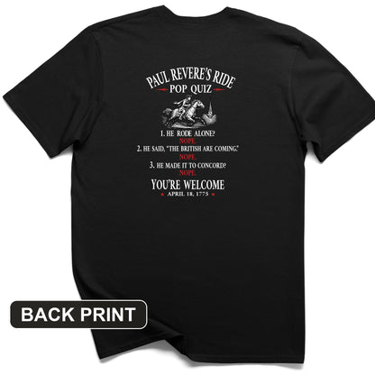 Paul Revere Quiz Back Print T-Shirt