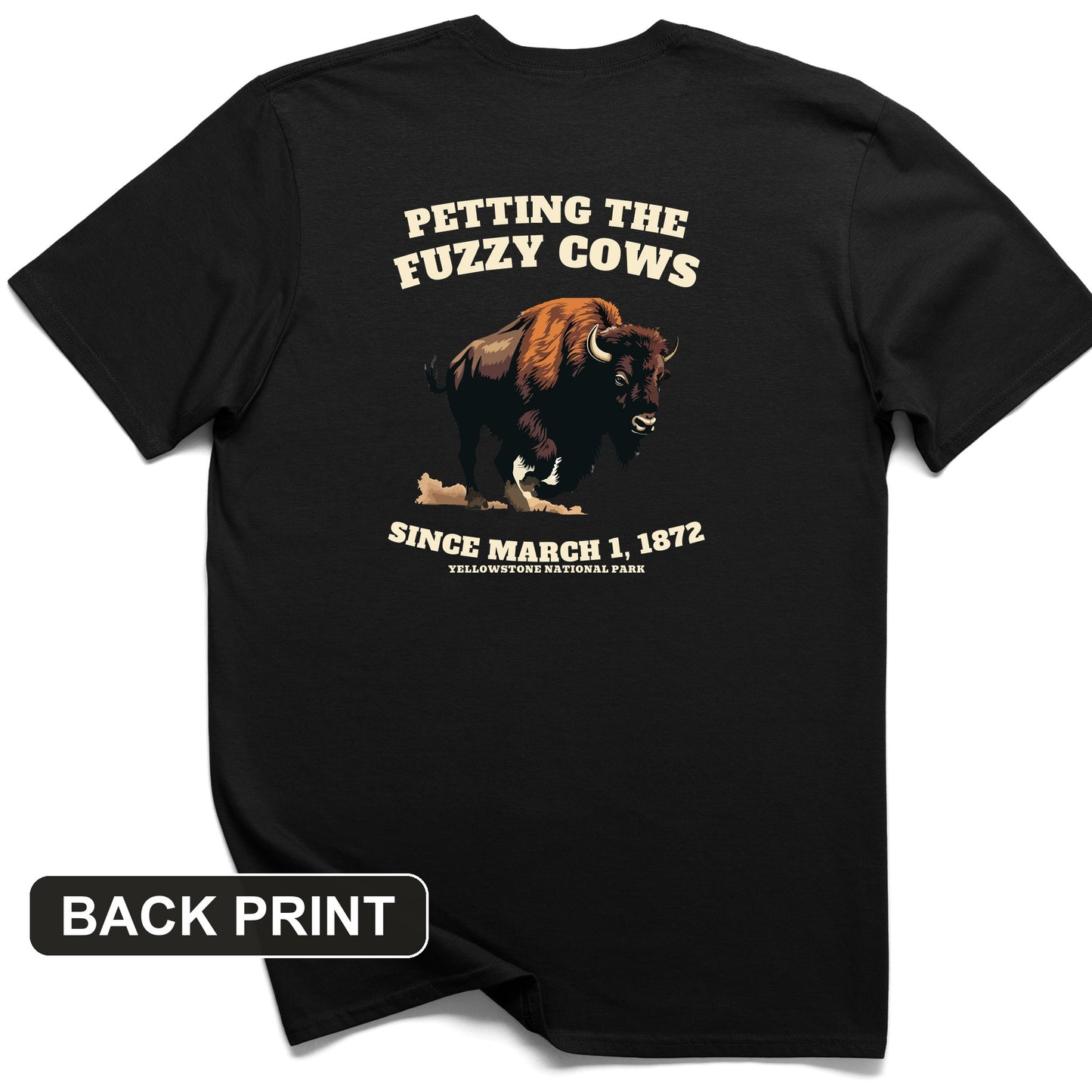 Petting The Fuzzy Cows Back Print T-Shirt