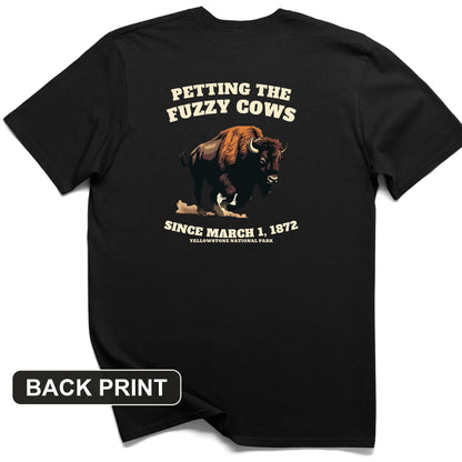 Petting The Fuzzy Cows Back Print T-Shirt