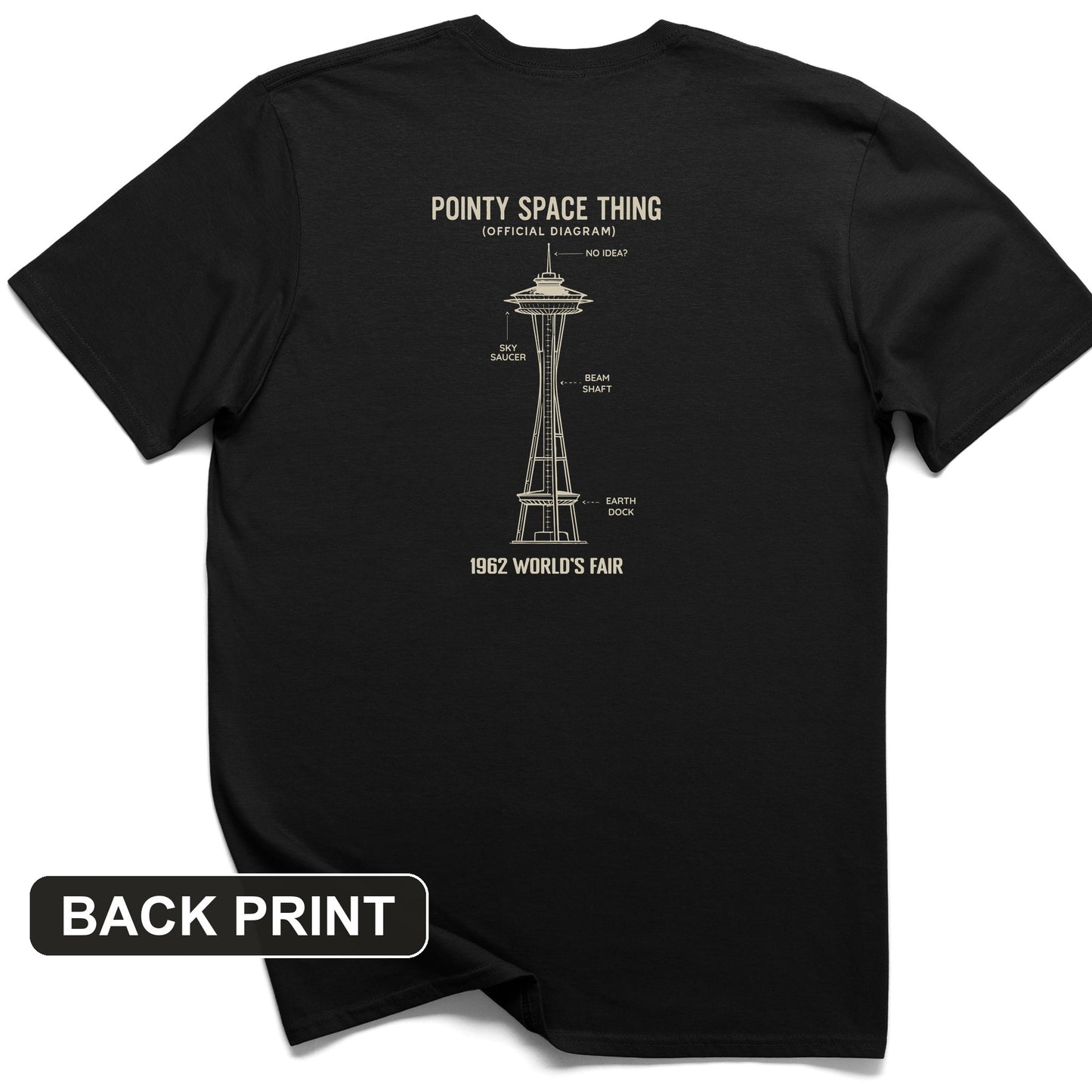 Pointy Space Thing Back Print T-Shirt