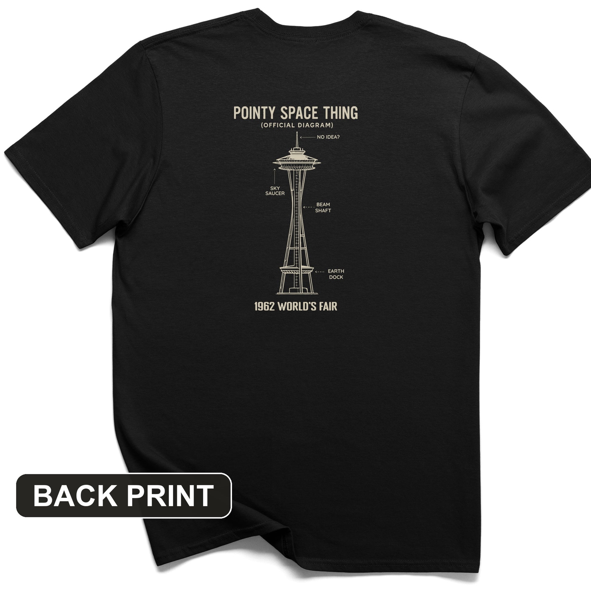 Pointy Space Thing Back Print T-Shirt
