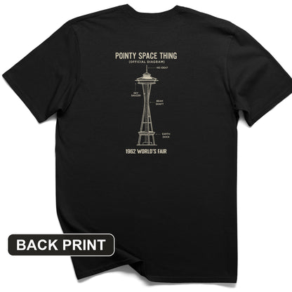 Pointy Space Thing Back Print T-Shirt