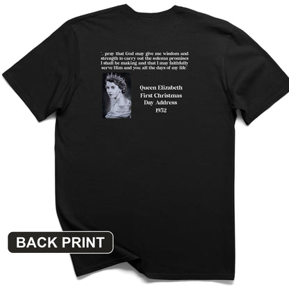 Queen Elizabeth II Xmas Address Back Print T-Shirt