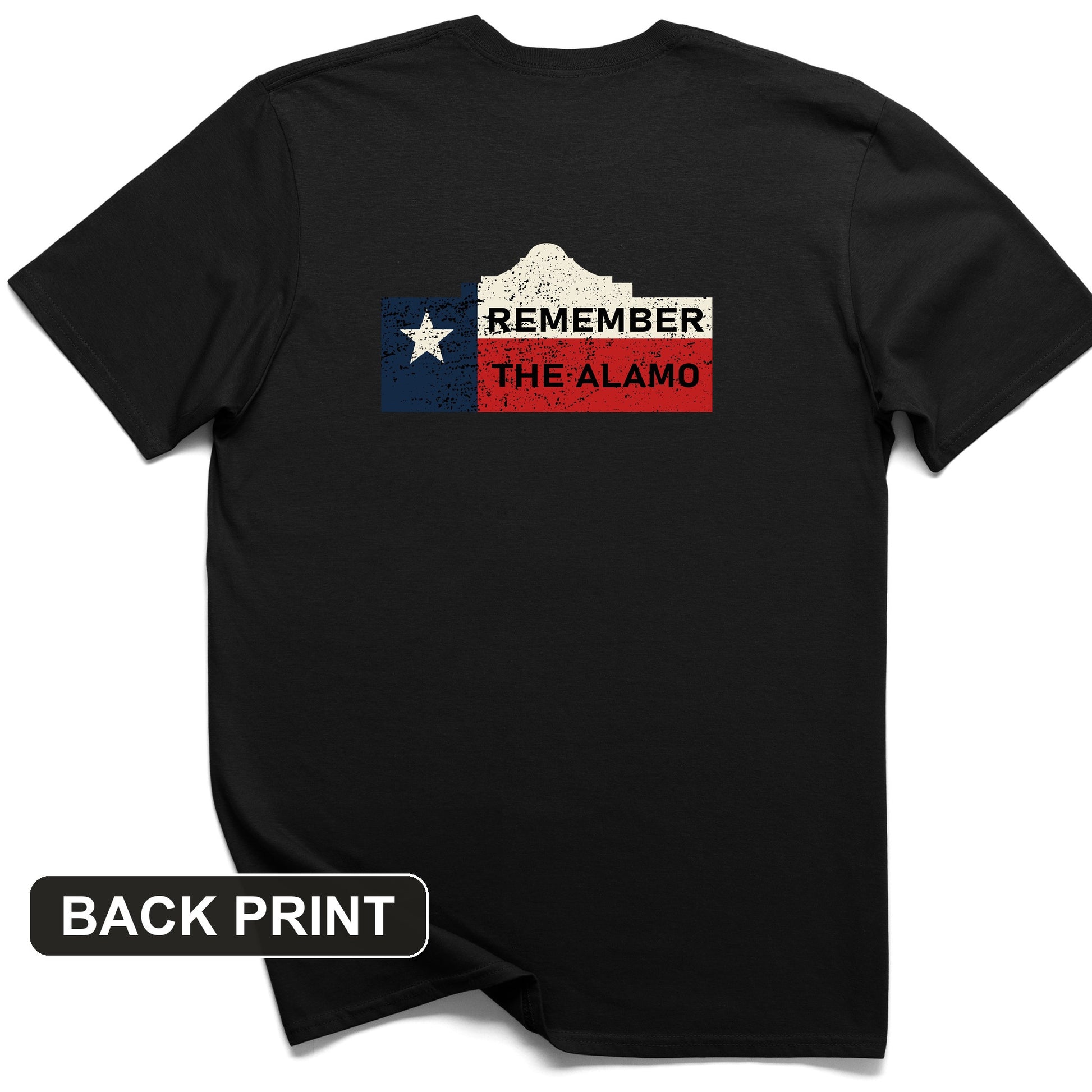 Remember The Alamo Back Print T-Shirt