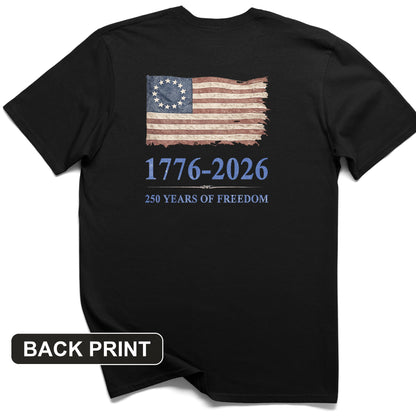 Revolutionary Flag 250 Back Print T-Shirt