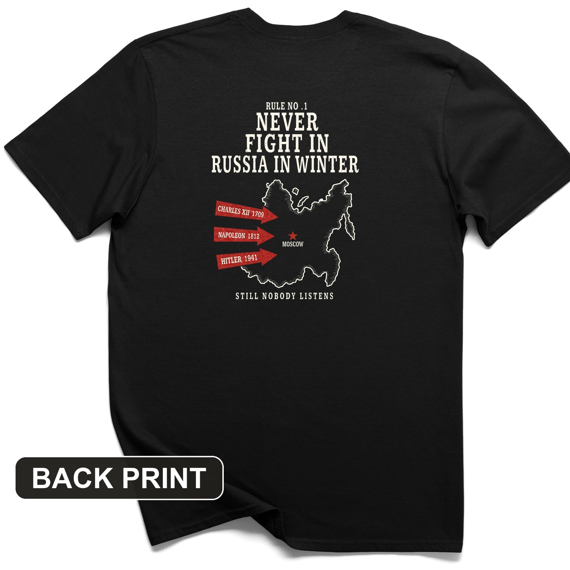 Russia In Winter Back Print T-Shirt