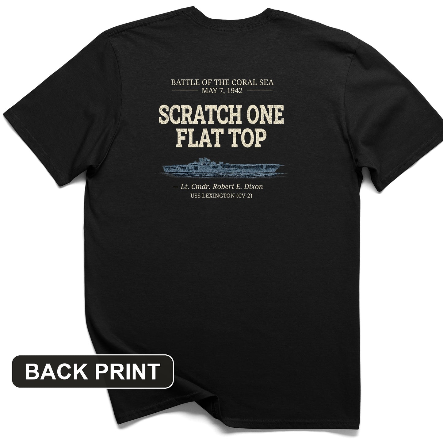 Scratch One Flat Top Back Print T-Shirt