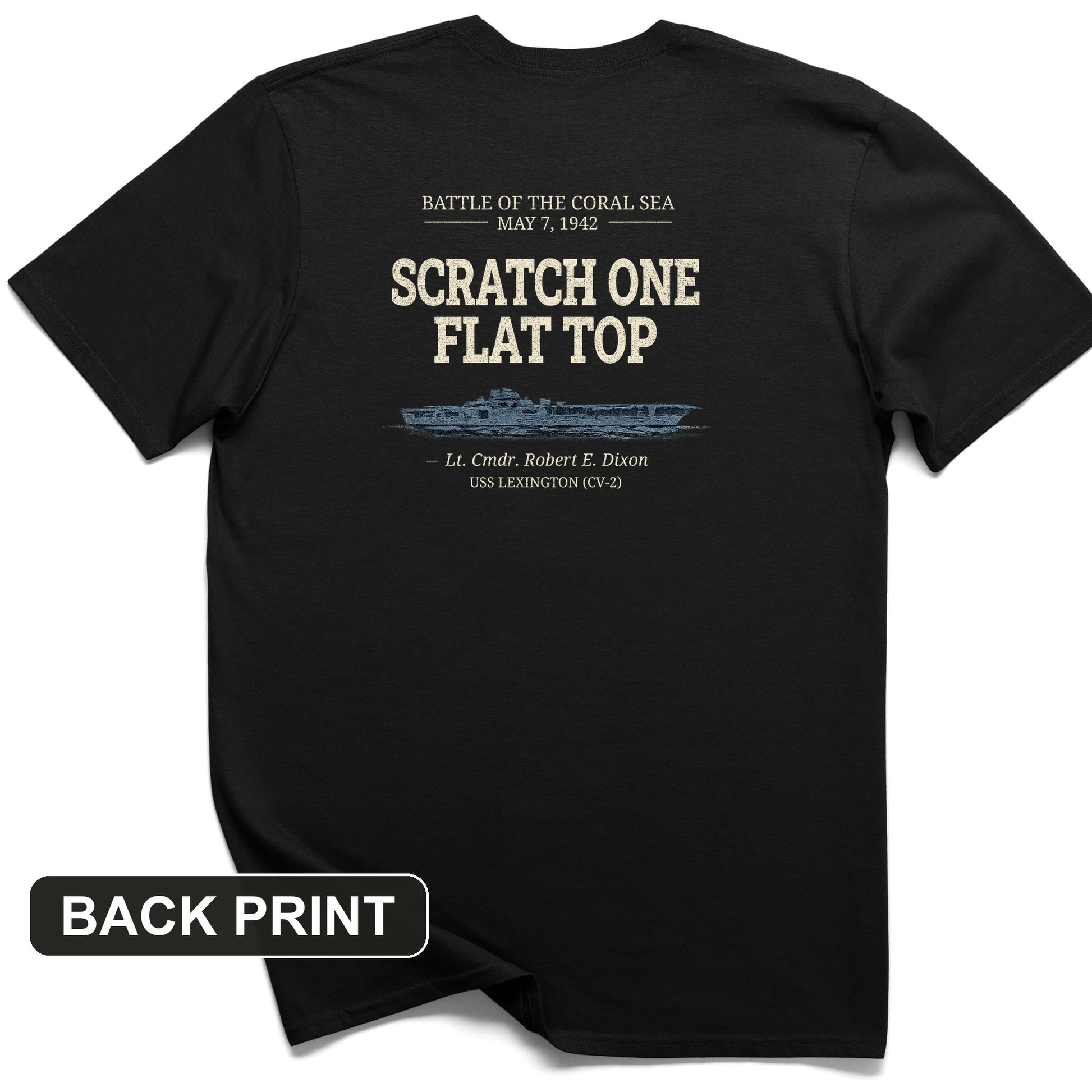 Scratch One Flat Top Back Print T-Shirt