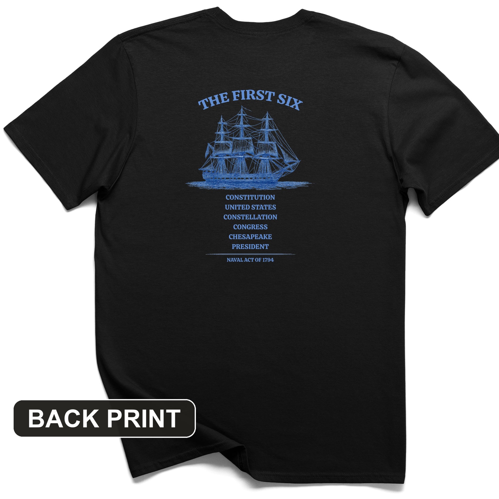 Six Frigates Back Print T-Shirt