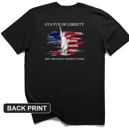 Statue Of Liberty Back Print T-Shirt