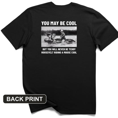 Teddy Riding Moose Back Print T-Shirt