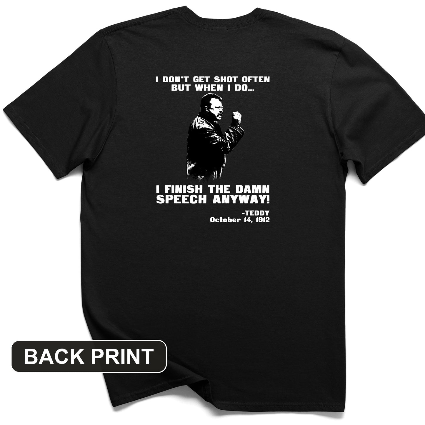 Teddy Speech Back Print T-Shirt