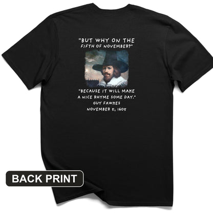 The 5th Of November Back Print T-Shirt