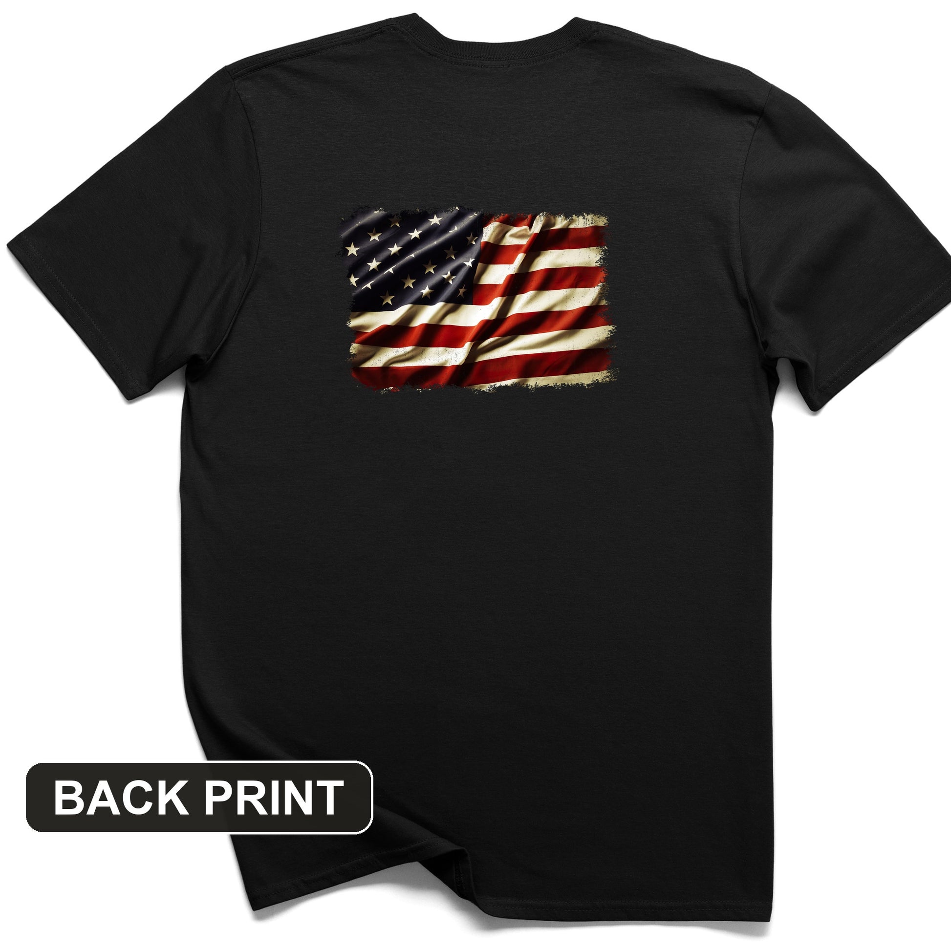 USA Flag Back Print T-Shirt