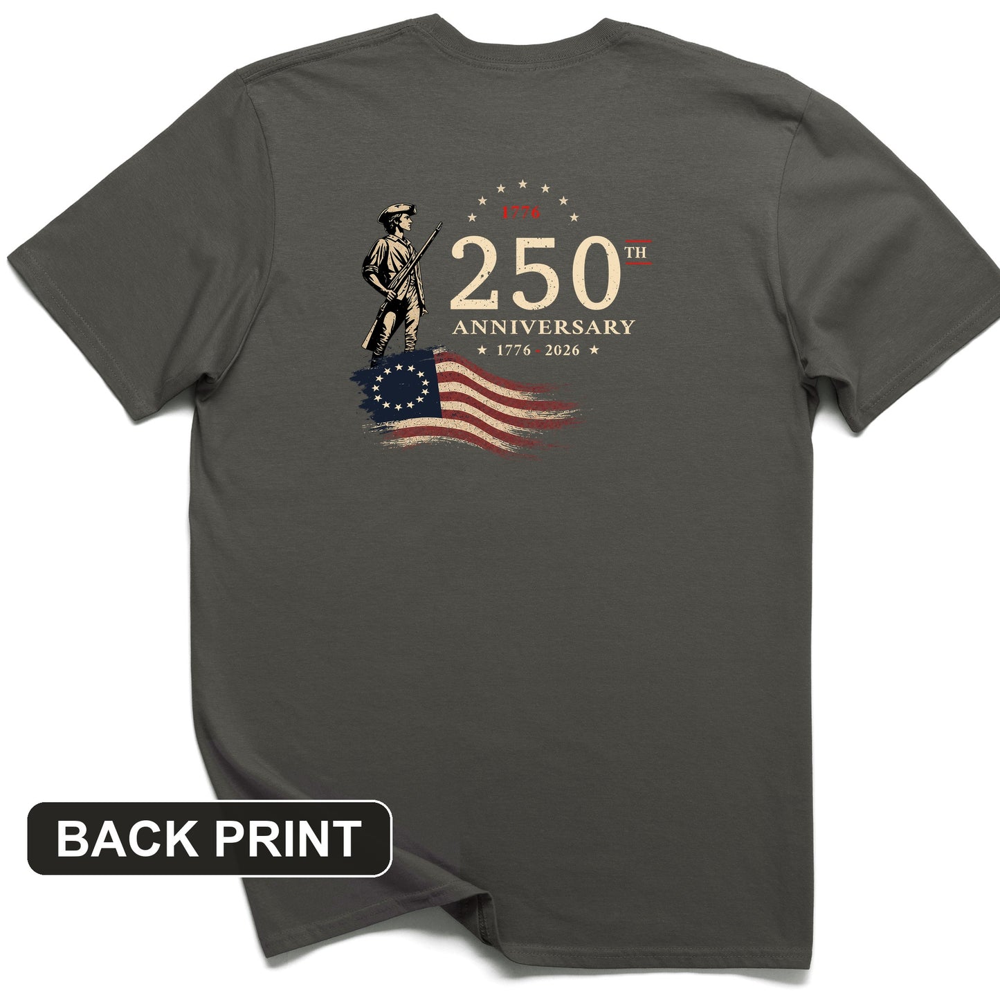 250th Anniversary Soldier Back Print T-Shirt