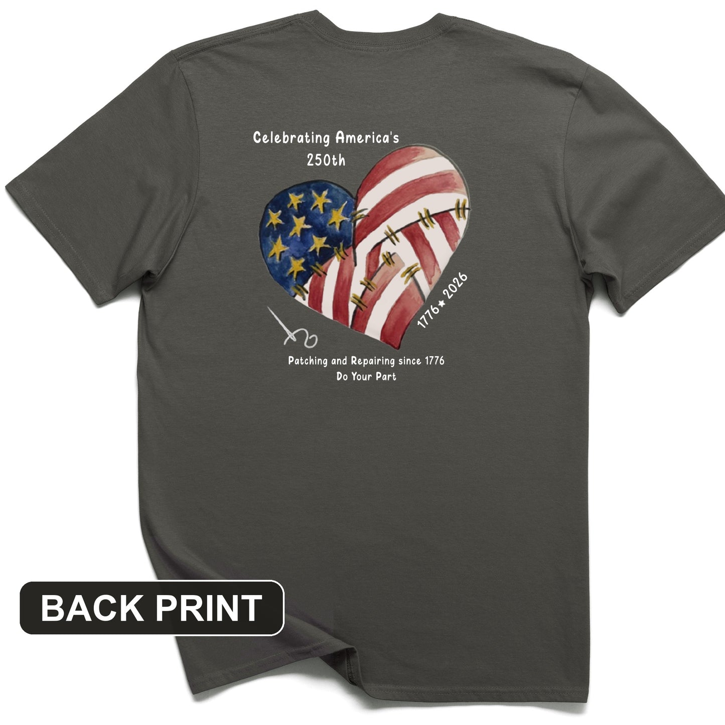250th Heart Back Print T-Shirt