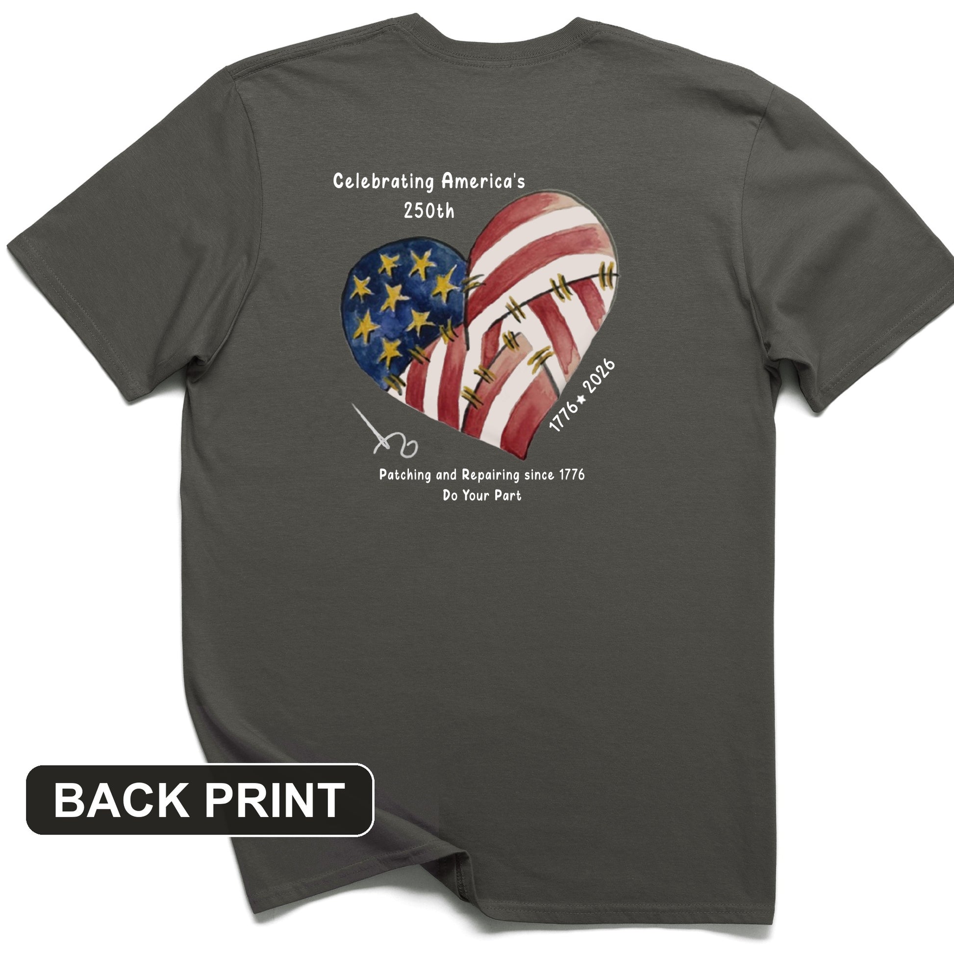 250th Heart Back Print T-Shirt