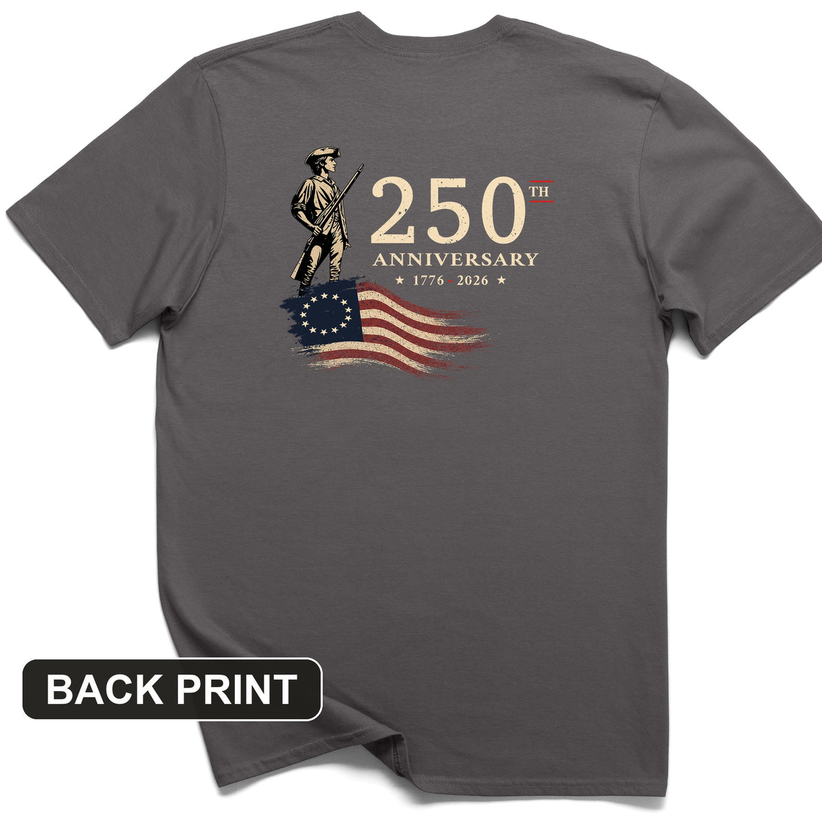 250th Anniversary Soldier Back Print T-Shirt