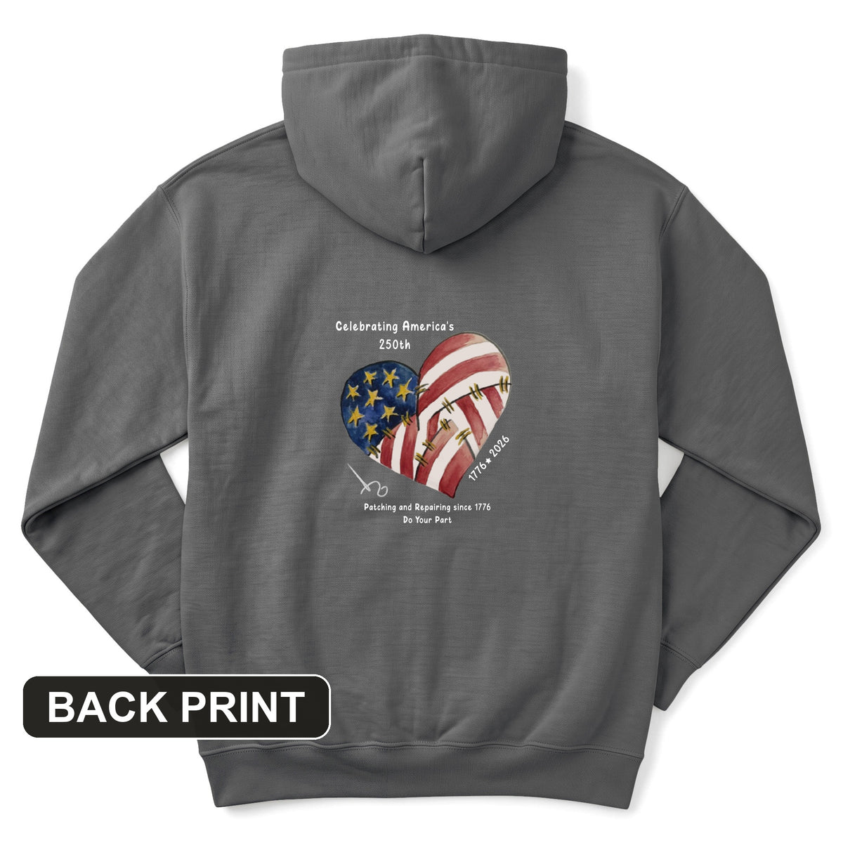 250th Heart Back Print Hoodie